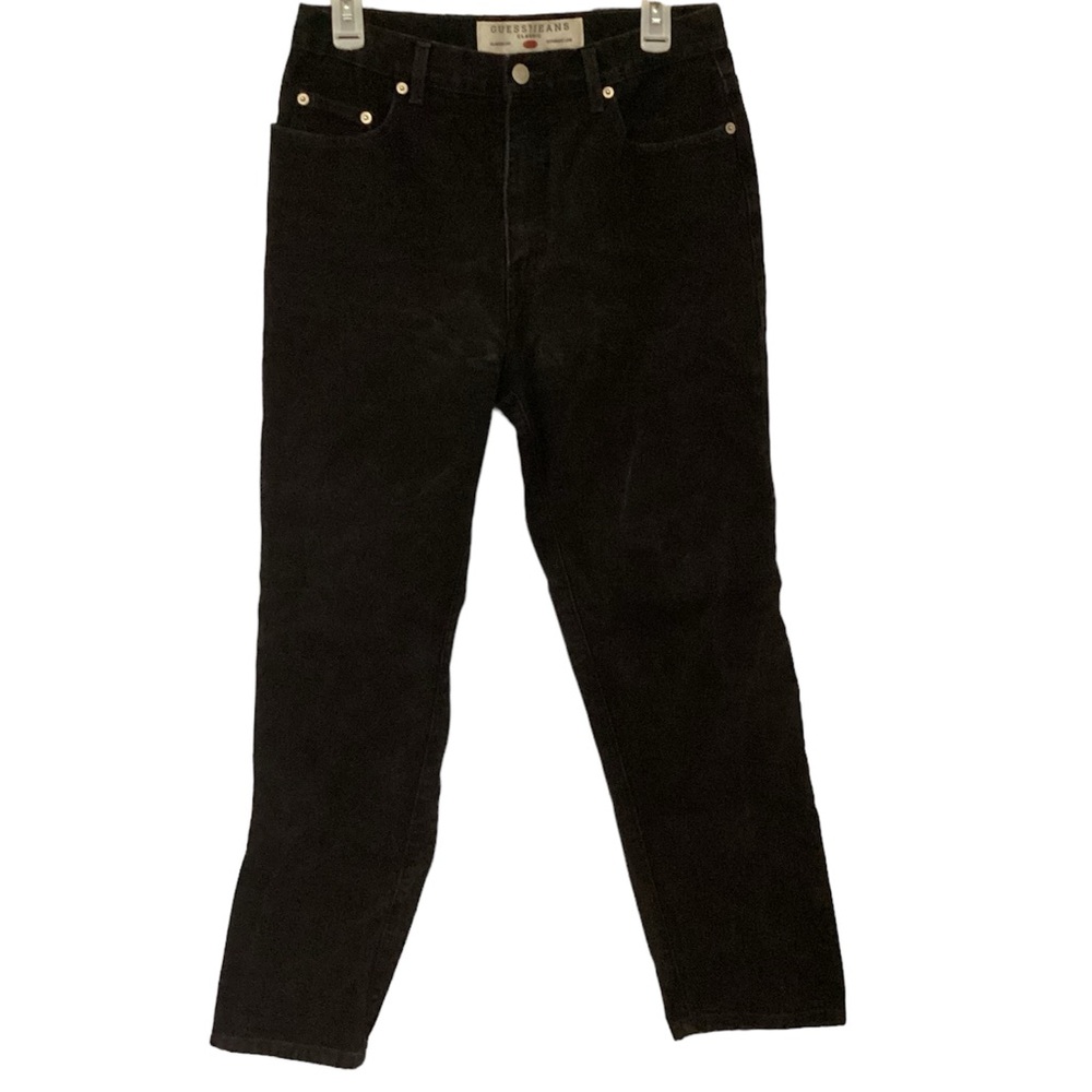 Vintage GUESS Womens Black Straight Leg Jeans Mid Rise 33x30